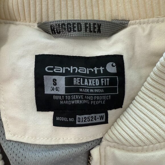 Carhartt Women's Rugged Flex Relaxed Fit Canvas Jacket - Natural - Picture 4 of 5